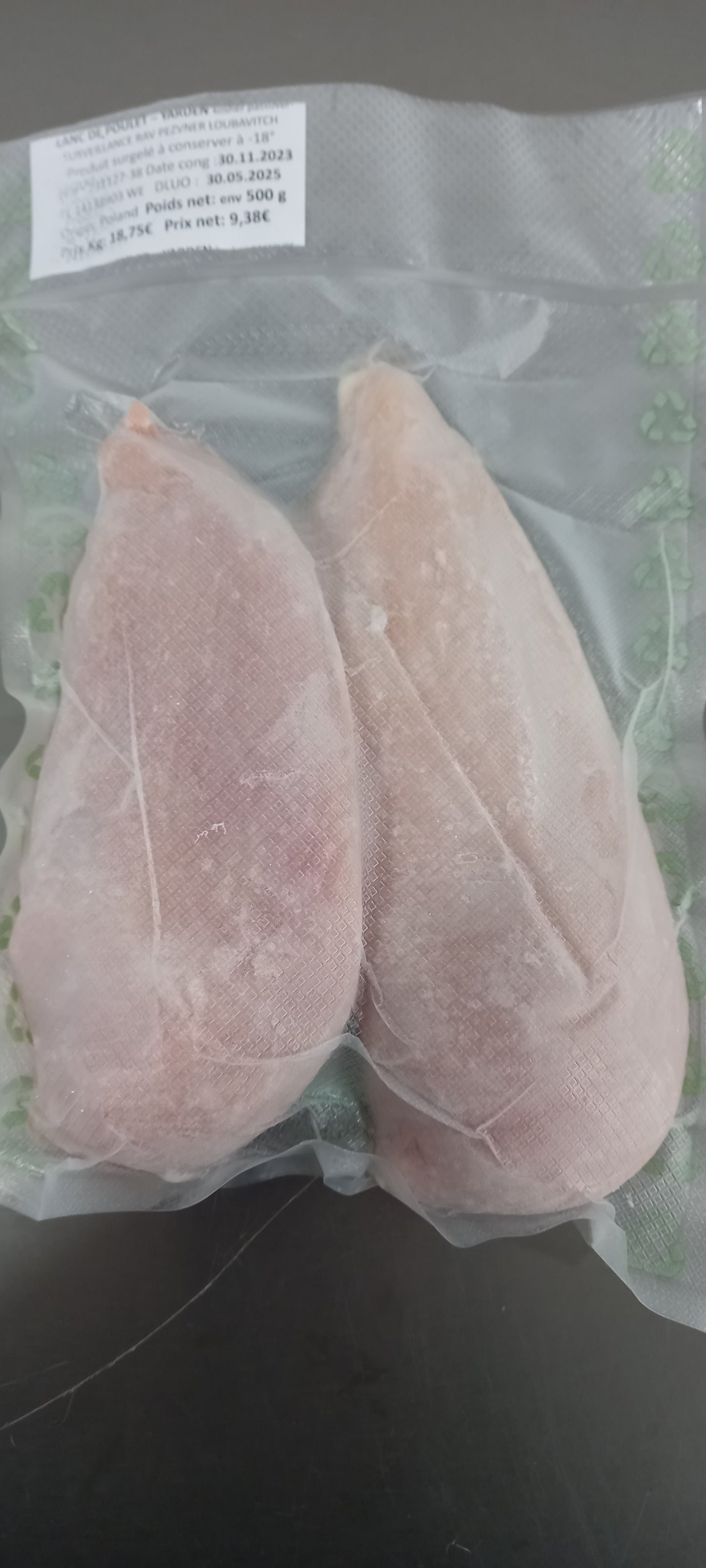Blanc de poulet surgelés IQF