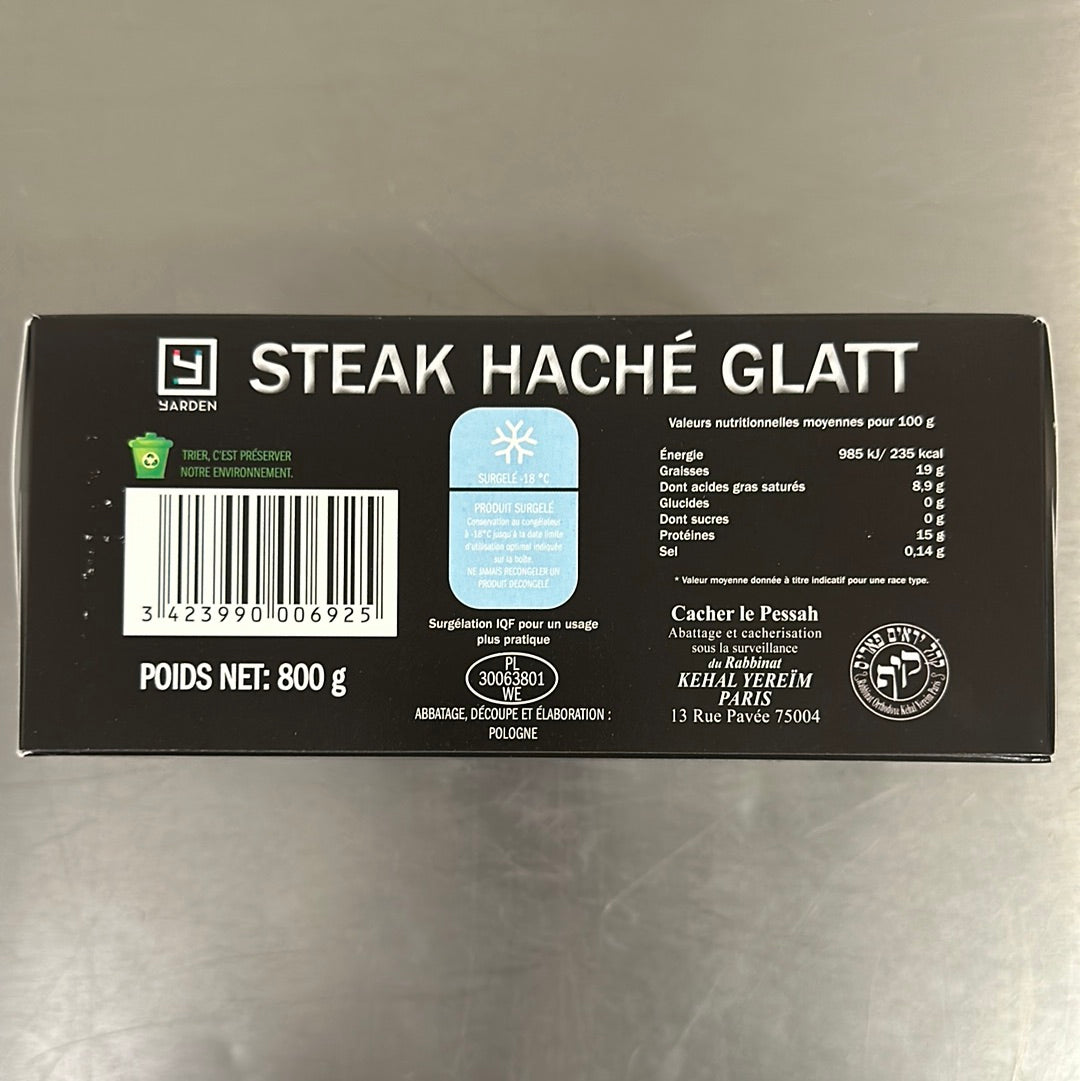 Steak Haché Pur Boeuf 800gr Glatt YARDEN