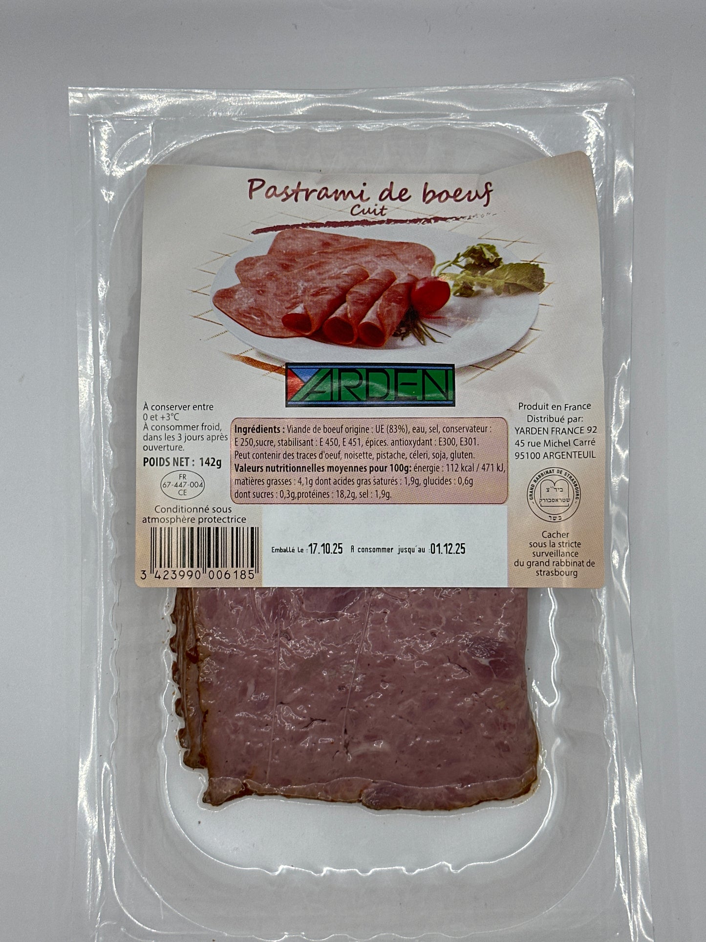 Pastrami de Boeuf 142 gr YARDEN
