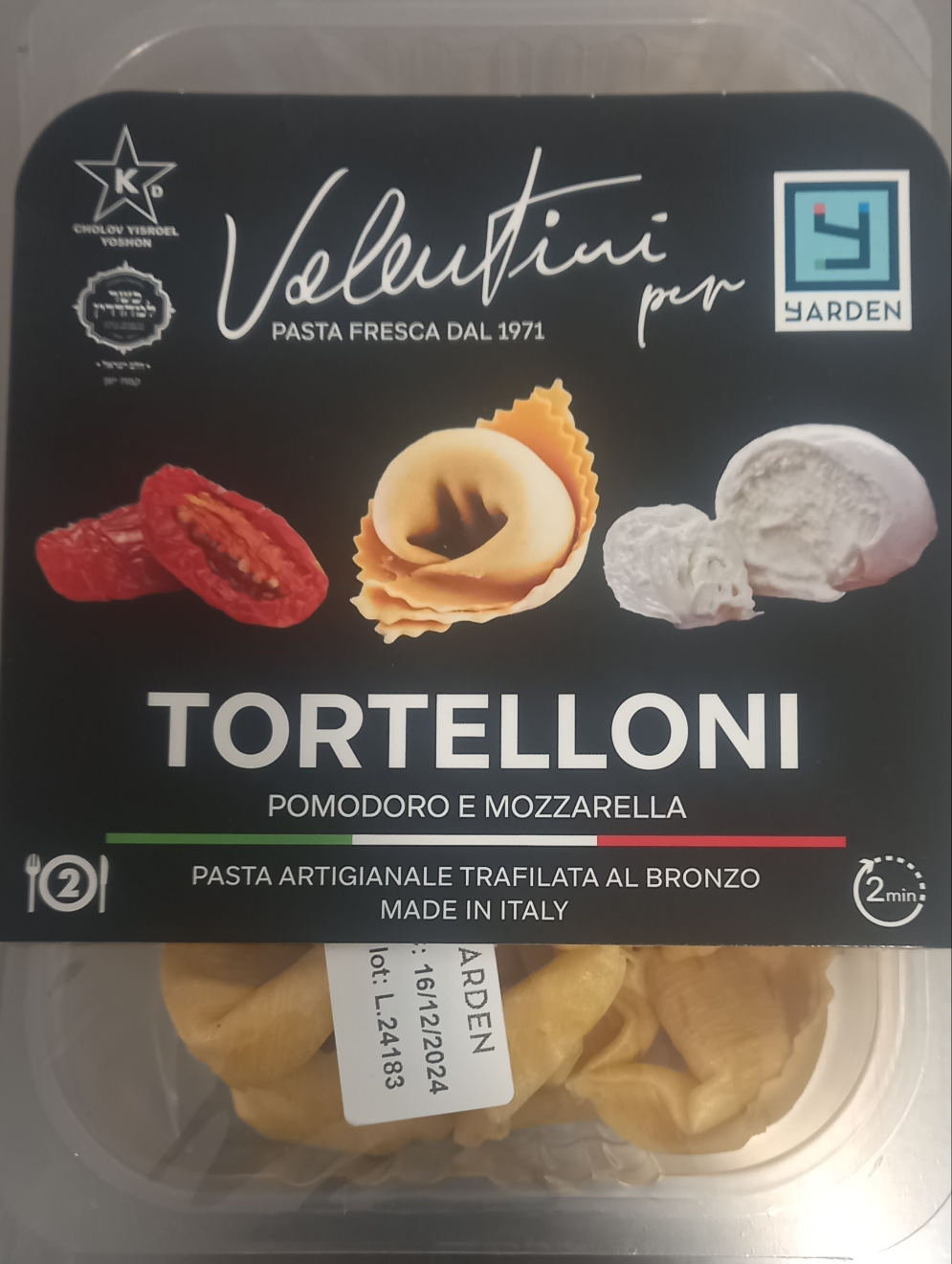 Tortelloni Tomate et mozzarella 250 g YARDEN