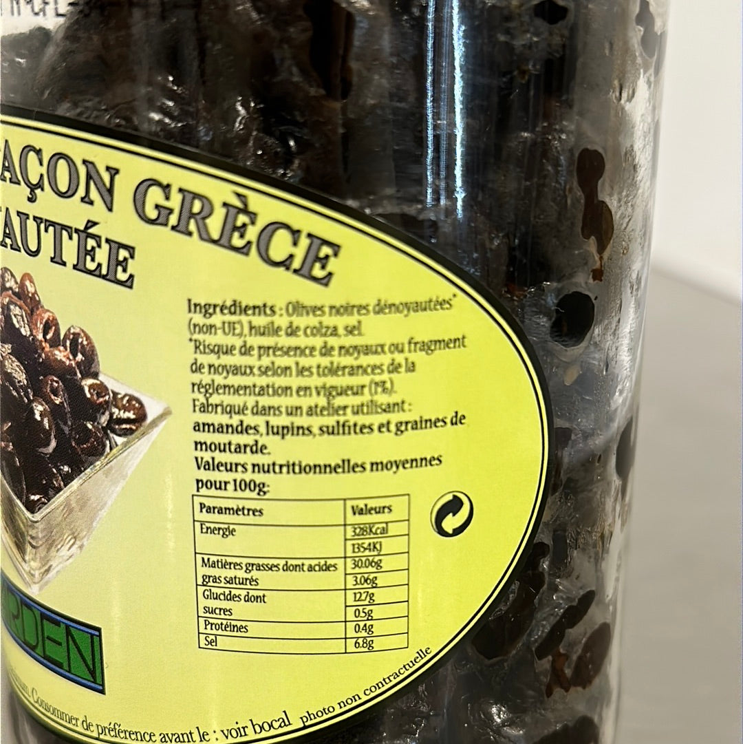 Olives noires dénoyautées façon grecque 400 gr YARDEN