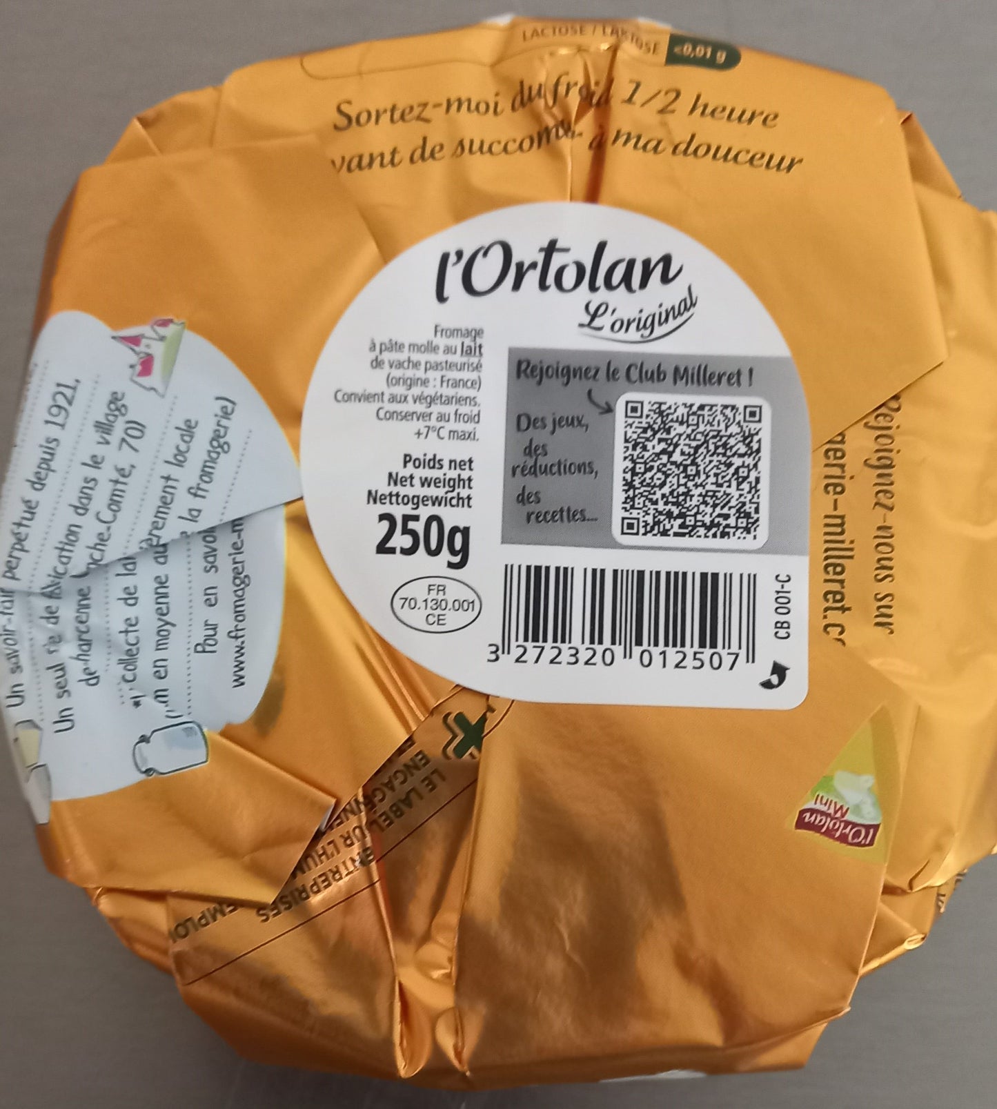 L'ORTOLAN Doux et crémeux 250 gr
