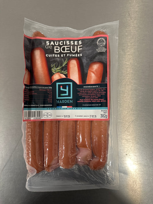 Saucisse de Boeuf Hot Dog 382 gr YARDEN