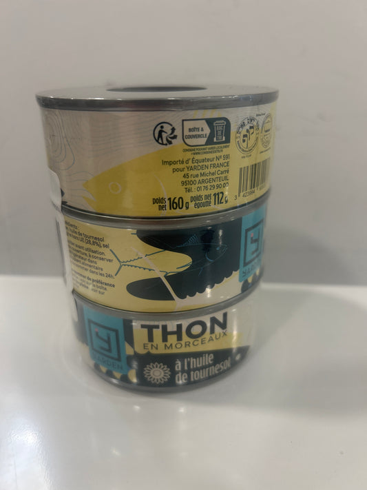 Thon à l'huile tournesol 160gx3