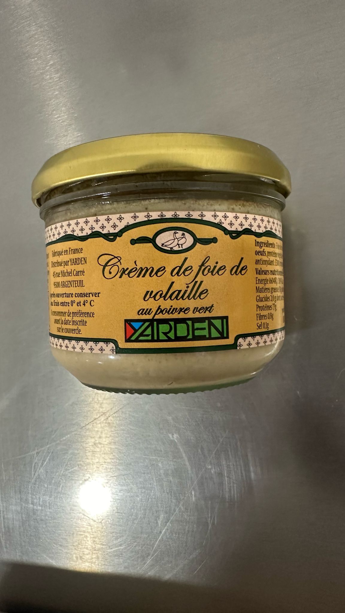 Creme de foie Volaille poivre vert 180 gr YARDEN