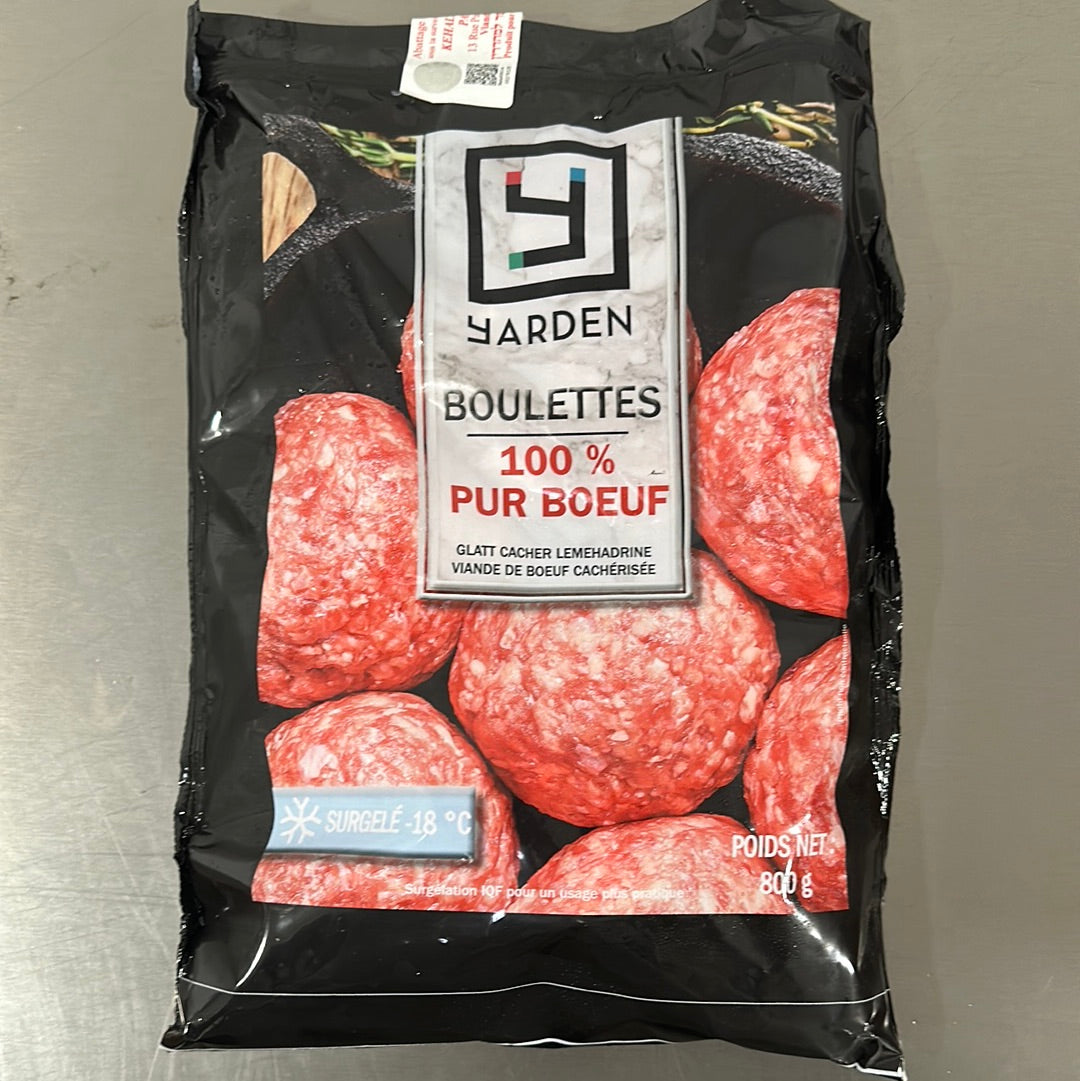 Boulettes 100% de bœuf 800gr Glatt  YARDEN