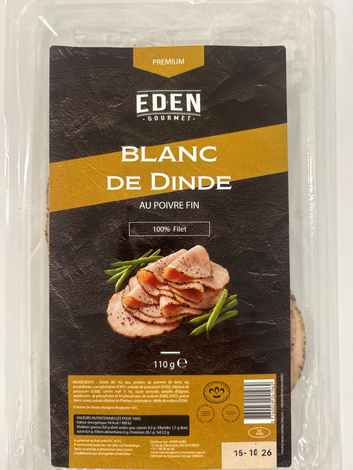 Blanc de dinde au poivre 110 gr