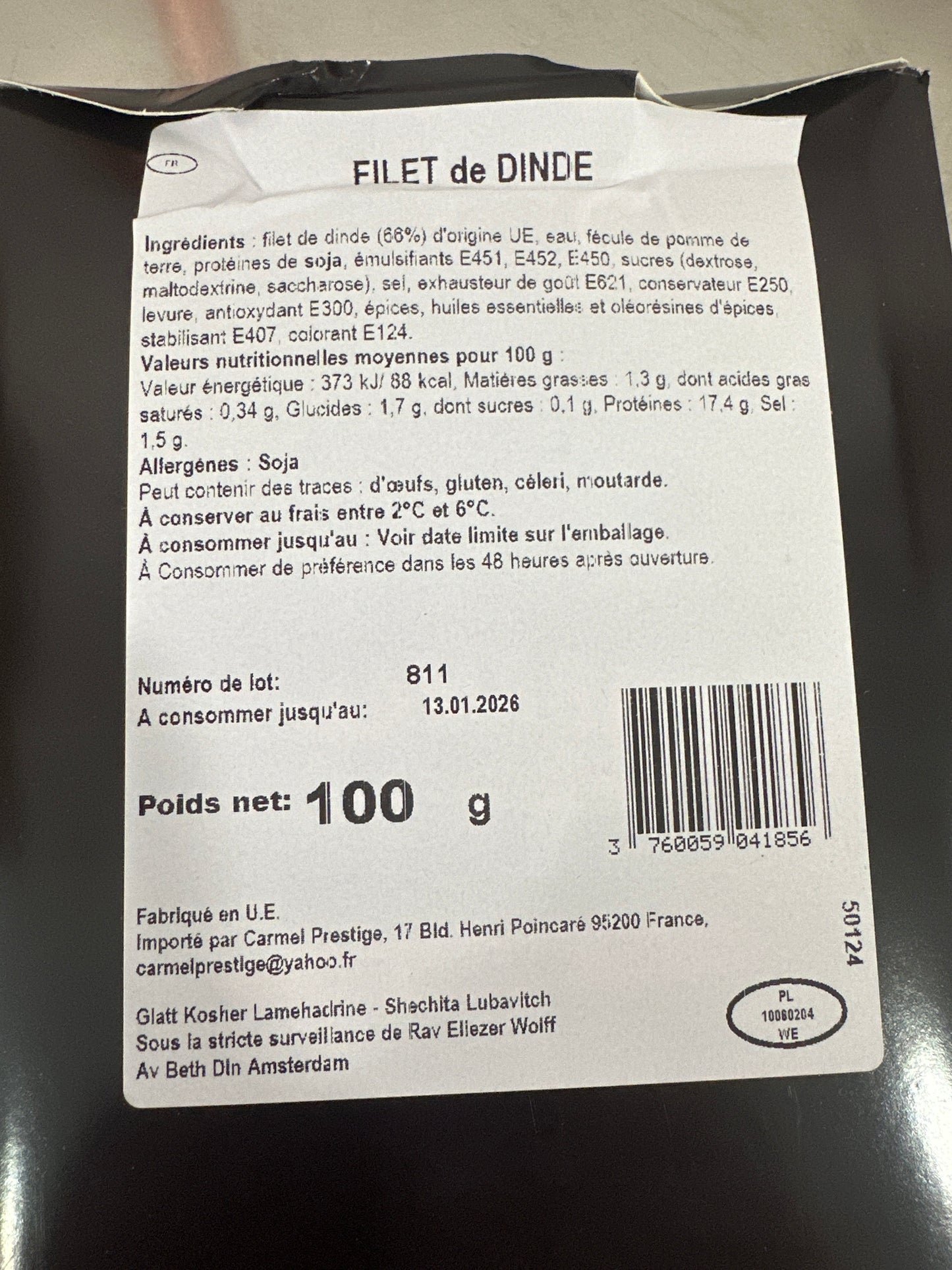 Pastrami de poitrine de dinde MAMASH 100g