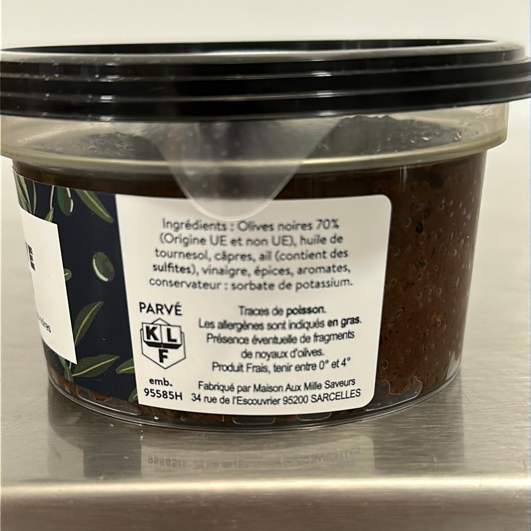 Tapenade d’Olives Noires 180 gr