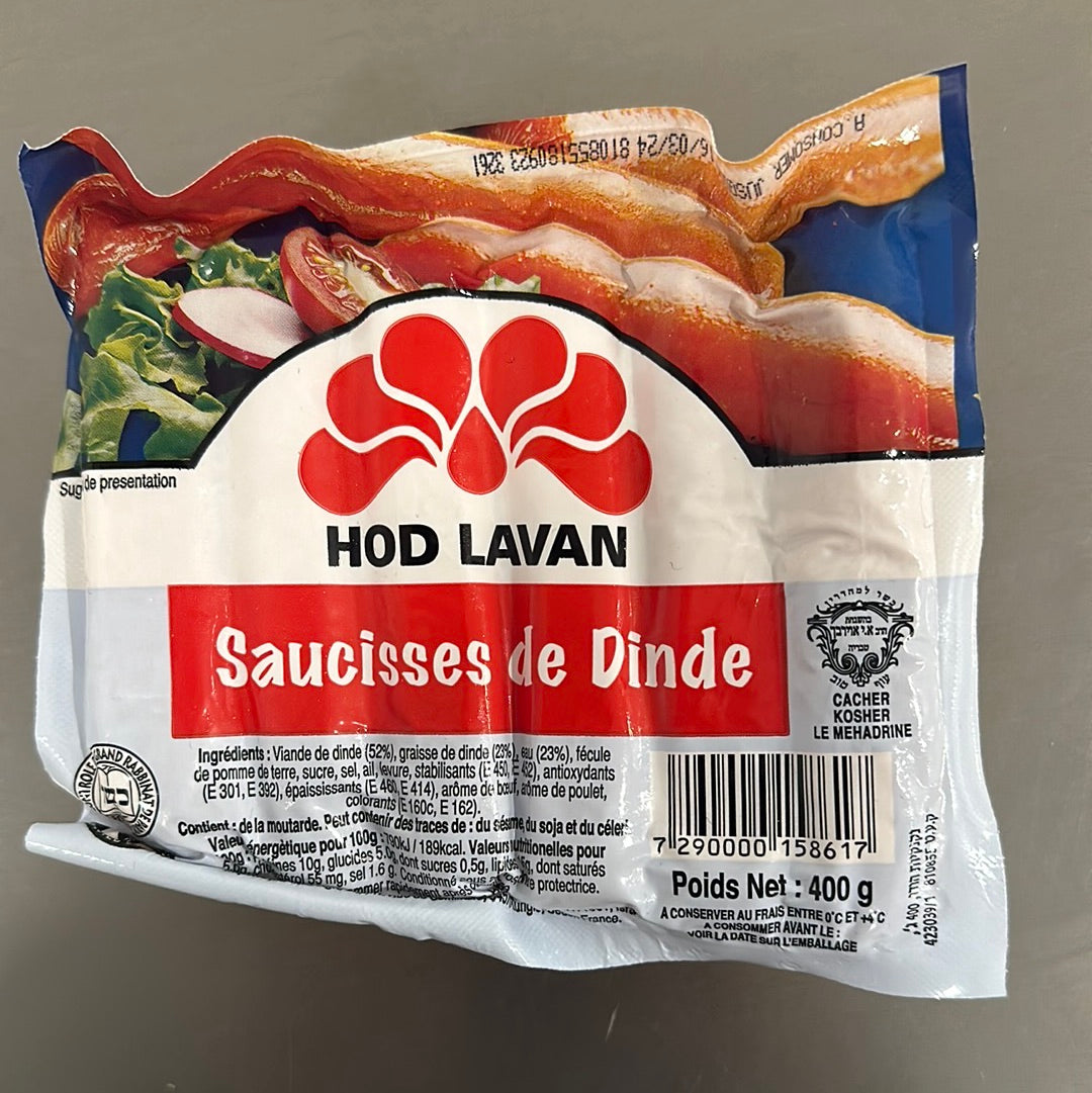 Saucisses de dinde HOD LAVAN 400g