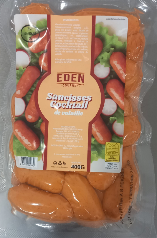Saucisses cockail 400 gr EDEN