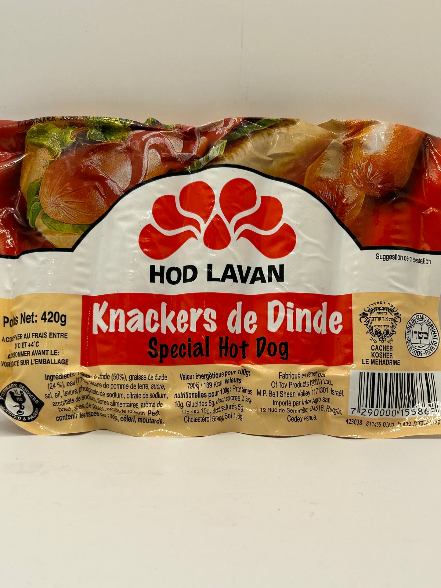 KNACKER de Dinde Hot-Dog 420 gr HOD LAVAN