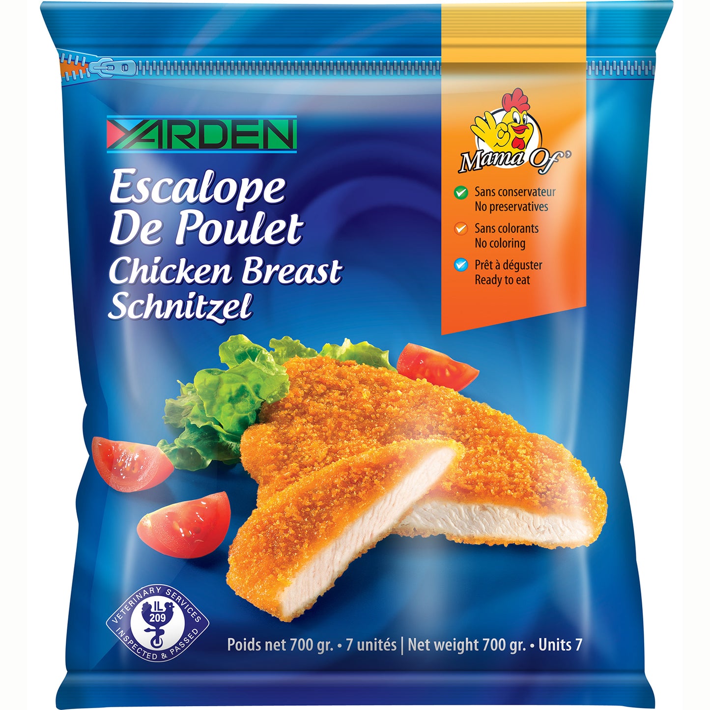 Escalopes de Poulet Entier panées YARDEN